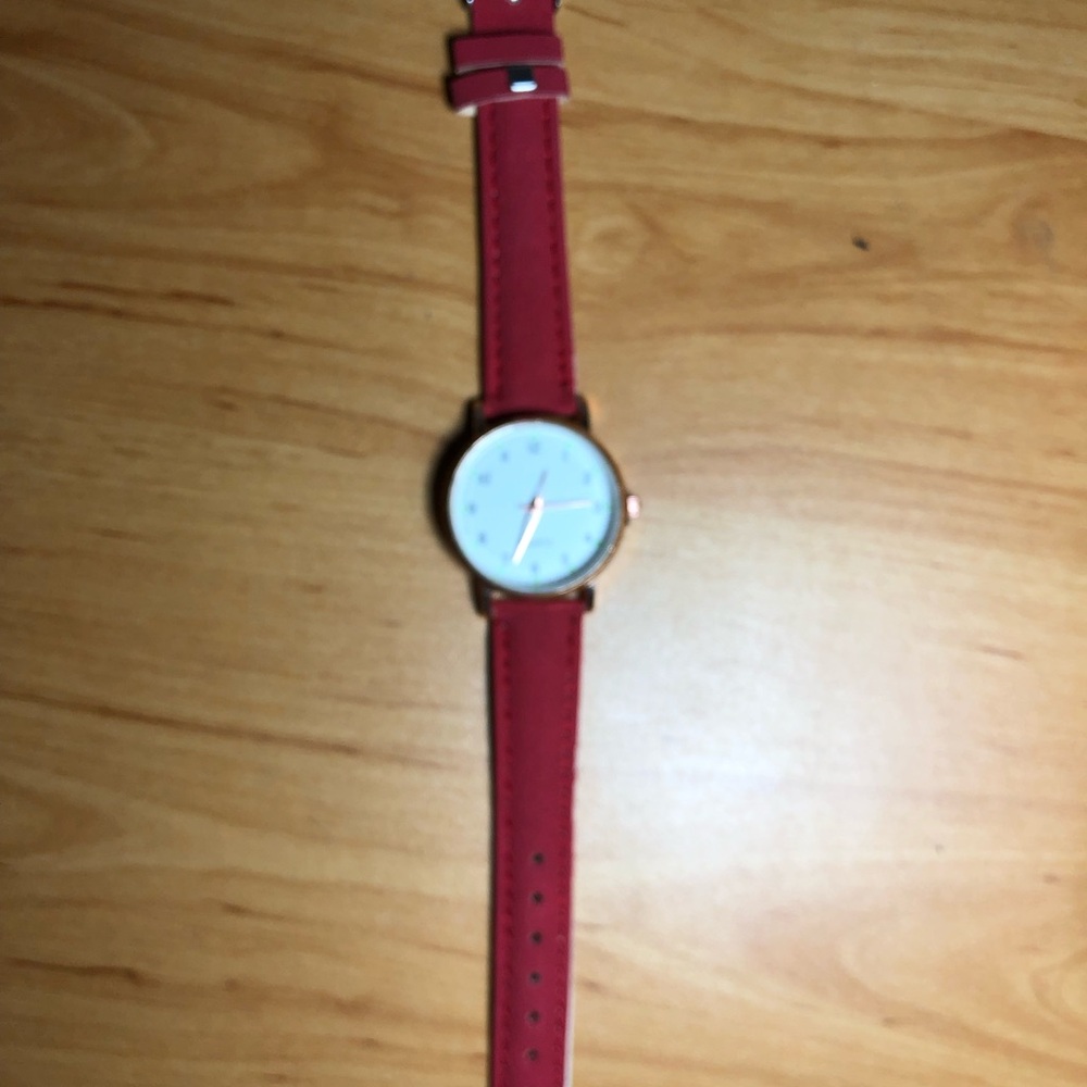 Red Leather Strap Watch
